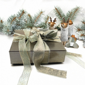 Geschenkband, Faux light Kordel in gold mit farbigen kleinen Tannenbaumlichter, style